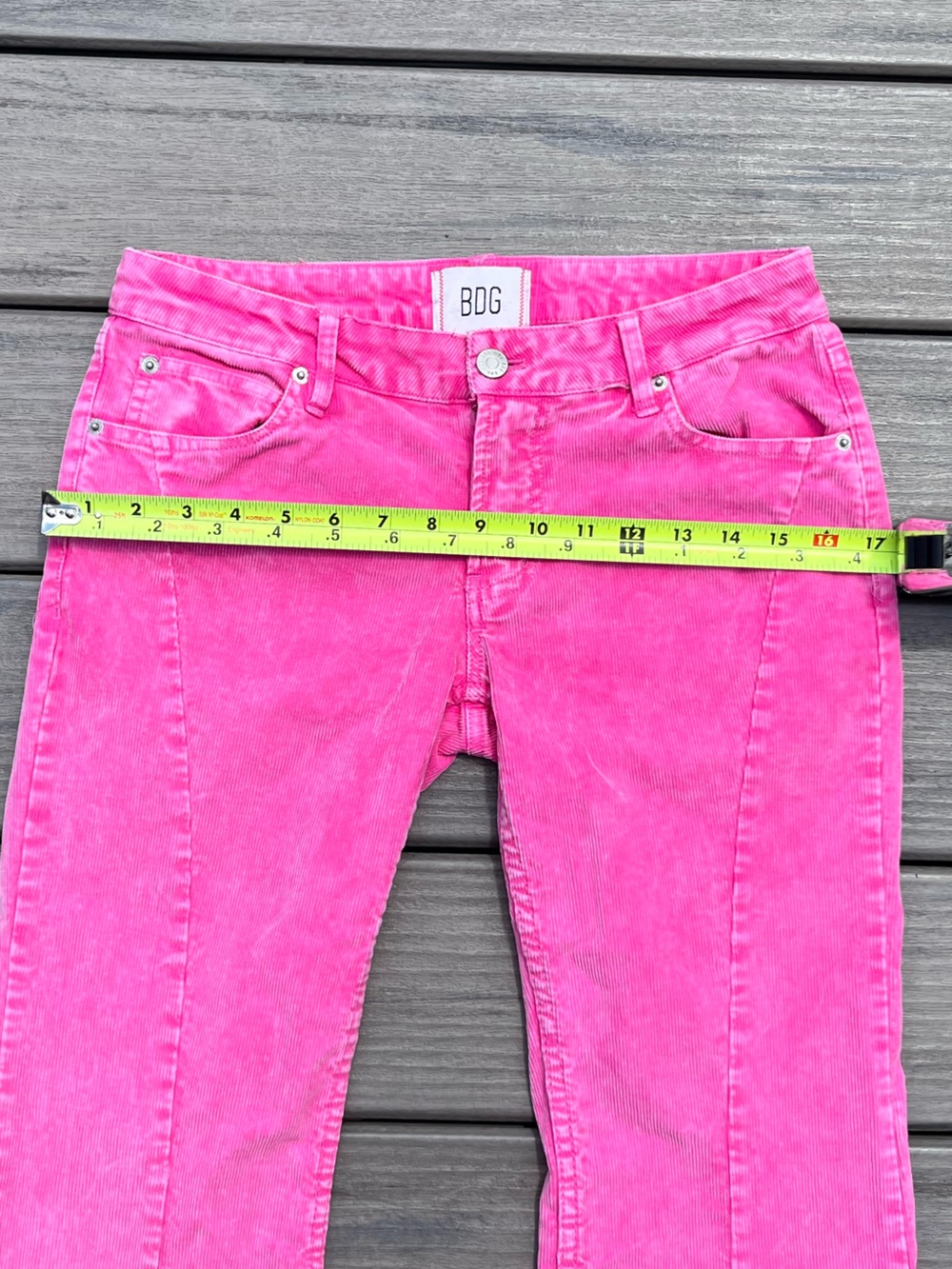 BDG; Hot 'Barbie' Pink; Low Rise; Extreme Flare Jeans; Classic Five-Pocket; US31 - Picture 7 of 12